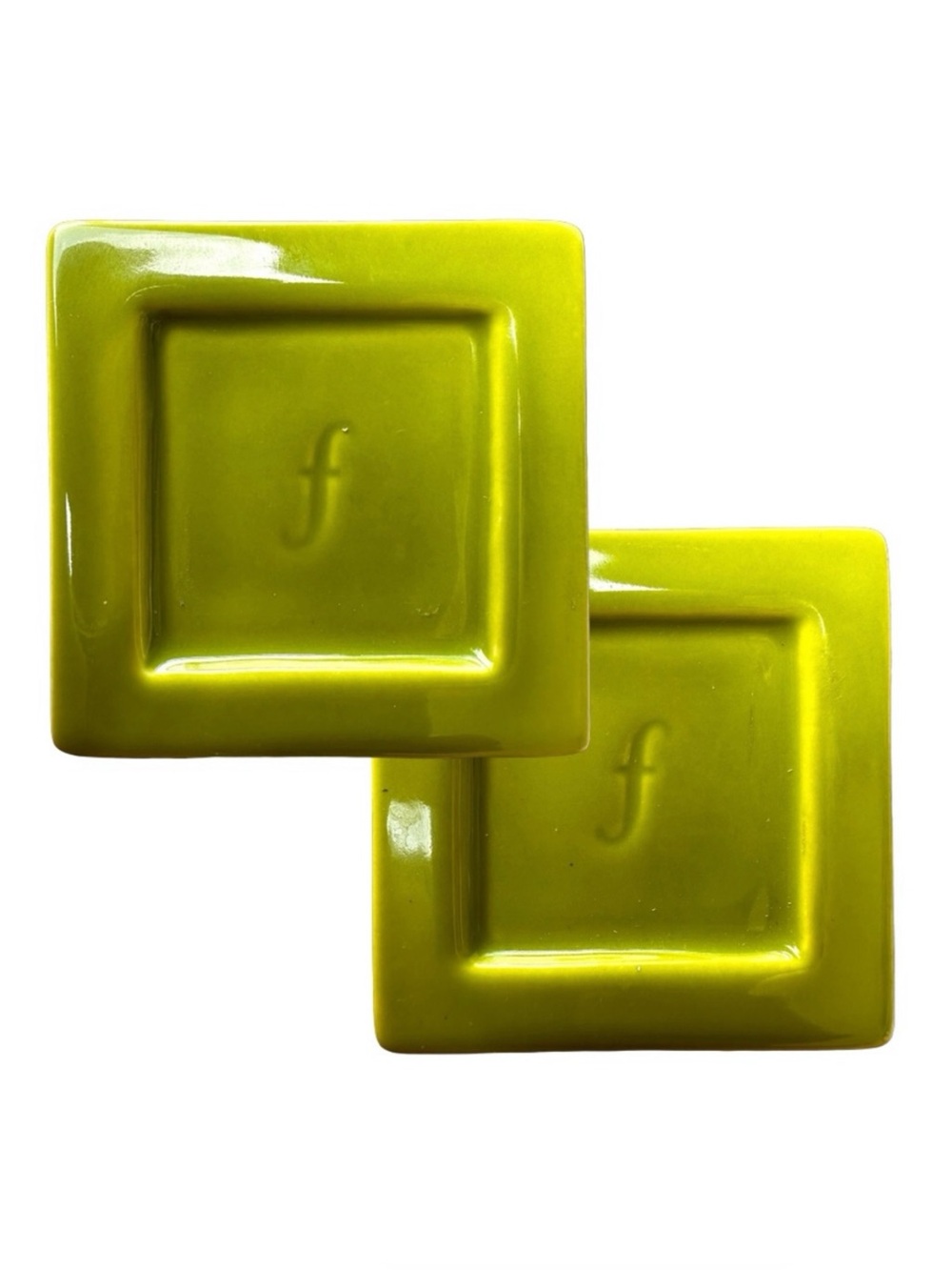 TEA FORTE Ceramic Tea Bag Tray Holder (pair of 2) Green